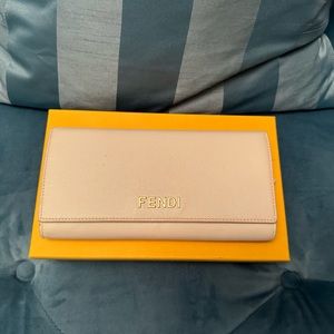 Fendi white leather wallet